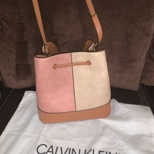 Calvin Klein Pink and Cream satchel crossbody